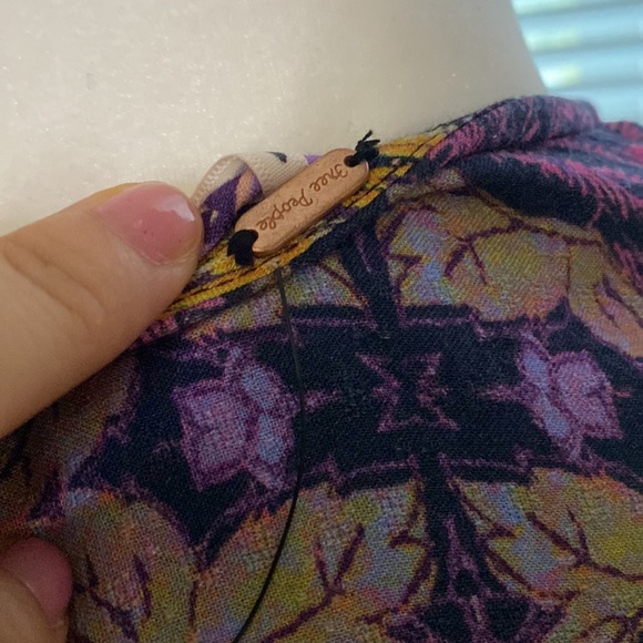 NWT Free People maxi BOHO FLORAL Dress Pink / purple  Size XSMALL - Picture 7 of 8